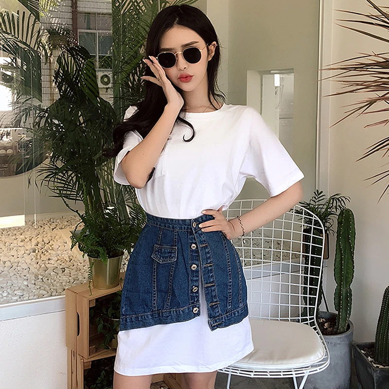 2019 Fashion Summer 2 piece set women Long T Shirt Dress& Asymmetrical Denim Skirts two piece set Skirts Set outfits for women
2019 Fashion Summer 2 piece set women Long T Shirt Dress& Asymmetrical Denim Skirts two piece set Skirts Set outfits for women