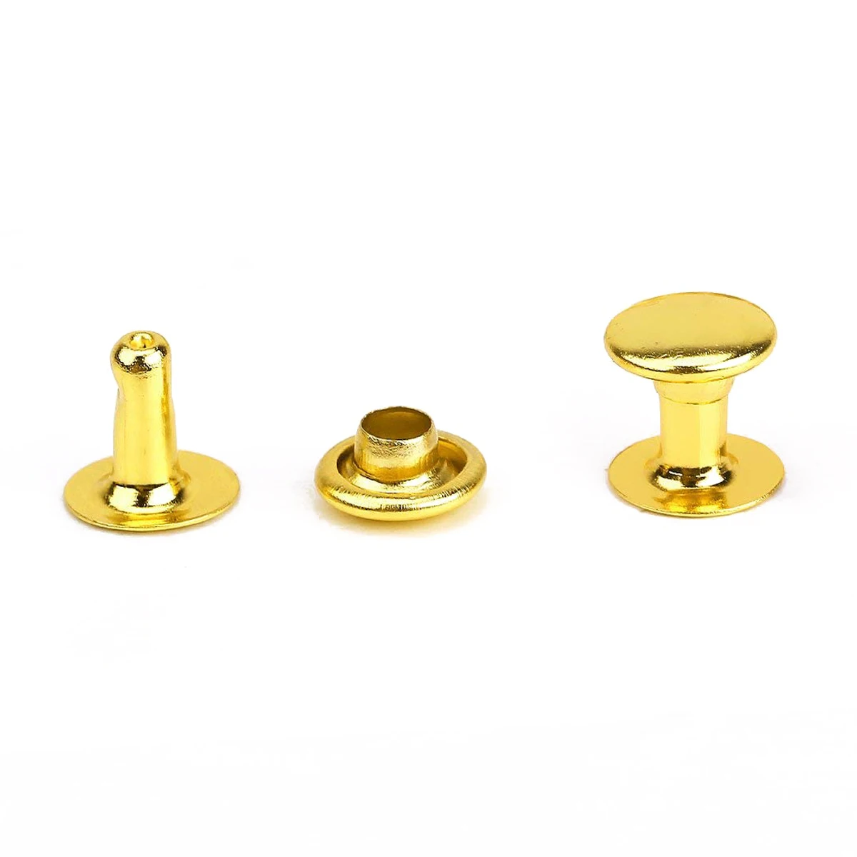 100pcs 6mm New Style DIY Brass Rivet Cap Hollow Nails Gold Double-sided Nail Hat | Обустройство дома