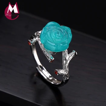2019 Mosaic natural stone Rose Initial Adjustable Ring 100% 925 Sterling Silver fine Jewelry Women Mother Day gift Tail Ring R37
2019 Mosaic natural stone Rose Initial Adjustable Ring 100% 925 Sterling Silver fine Jewelry Women Mother Day gift Tail Ring R37