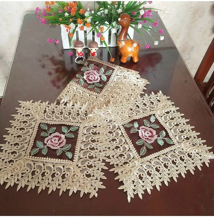 New European Water Soluble Lace Washable Placemat Table Mat Fruit Coaster Insulation Pad Embroidered Tea Tray Set Dust Cloth
New European Water Soluble Lace Washable Placemat Table Mat Fruit Coaster Insulation Pad Embroidered Tea Tray Set Dust Cloth