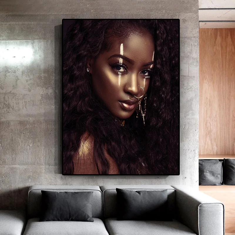 Hd Print Home Decoration Pictures Wall Artwork 1 Pieces African Nude Woman Modular Poster Painting Canvas For Living Room Framed | Дом и сад