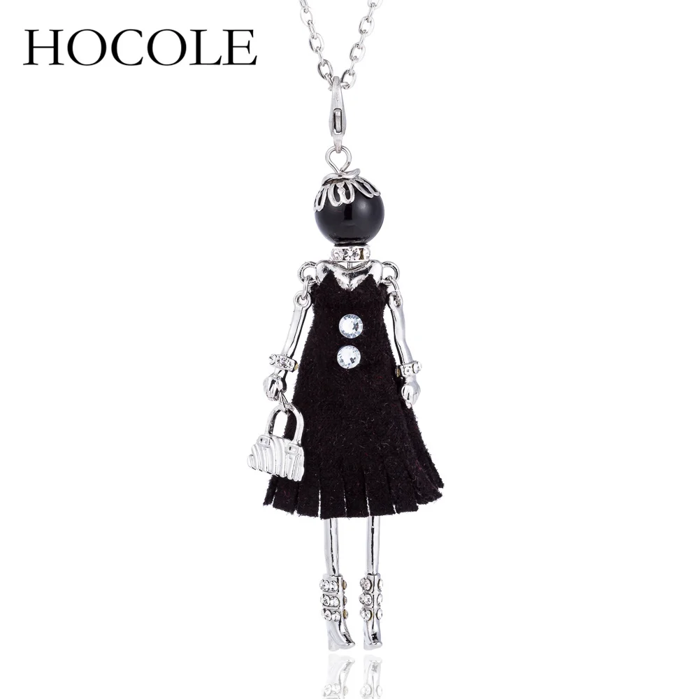 HOCOLE Hot Sale Lovely Girl Dress Doll Necklace Pendant Unique Design Silver Color Alloy Rhinestone Necklace Female Jewelry Gift
HOCOLE Hot Sale Lovely Girl Dress Doll Necklace Pendant Unique Design Silver Color Alloy Rhinestone Necklace Female Jewelry Gift
