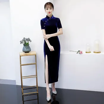 sexy Velour Long Cheongsam Novelty 2018 Spring Chinese style Dress Womens Qipao Slim Party Dresses Lady Button Vestido S-XXL
sexy Velour Long Cheongsam Novelty 2018 Spring Chinese style Dress Womens Qipao Slim Party Dresses Lady Button Vestido S-XXL
