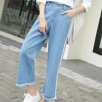 Loose Fit Woman Jeans Straight Leg Jeans Woman Wide Leg Jeans Side Stripe Baggy Pants Ankle Length Mid Waist Denim Jeans 2018
Loose Fit Woman Jeans Straight Leg Jeans Woman Wide Leg Jeans Side Stripe Baggy Pants Ankle Length Mid Waist Denim Jeans 2018