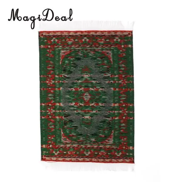 Chinese Happiness Theme Handmade Woven 1/12 Miniaturte Dollhouse Rug Fioor Capret for Living Room Door Furniture Decor
