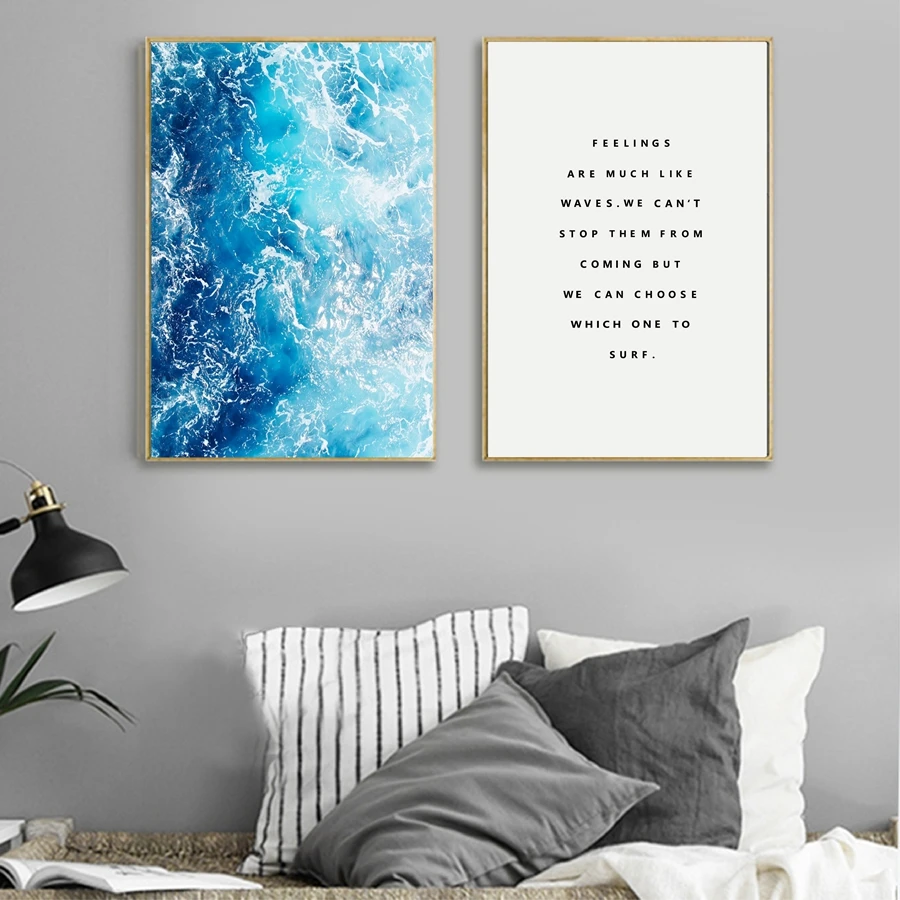 Ocean Waves Wall Art Poster And Prints For Living Room Nordic