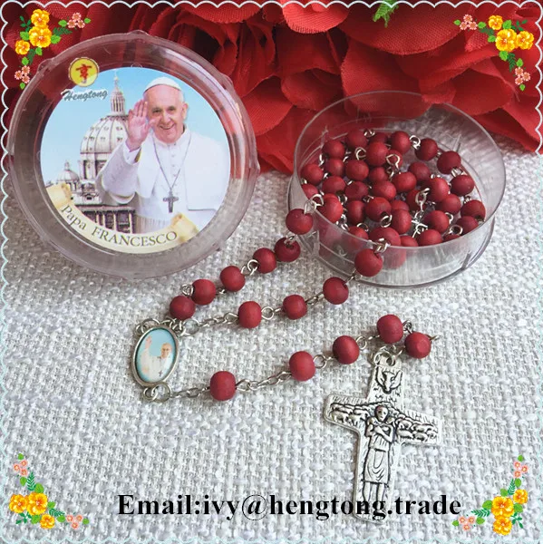 Free shipping perfumer rose scent red beads catholic rosary necklace, religious rosary with cross pope center&plastic saint case
Free shipping perfumer rose scent red beads catholic rosary necklace, religious rosary with cross pope center&plastic saint case