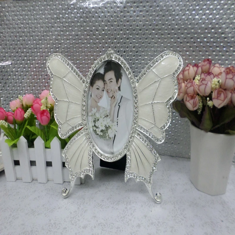 Image Butterfly Oval Frame Metal Creative Elegant Generous Gift Home Decoration Picture Frame