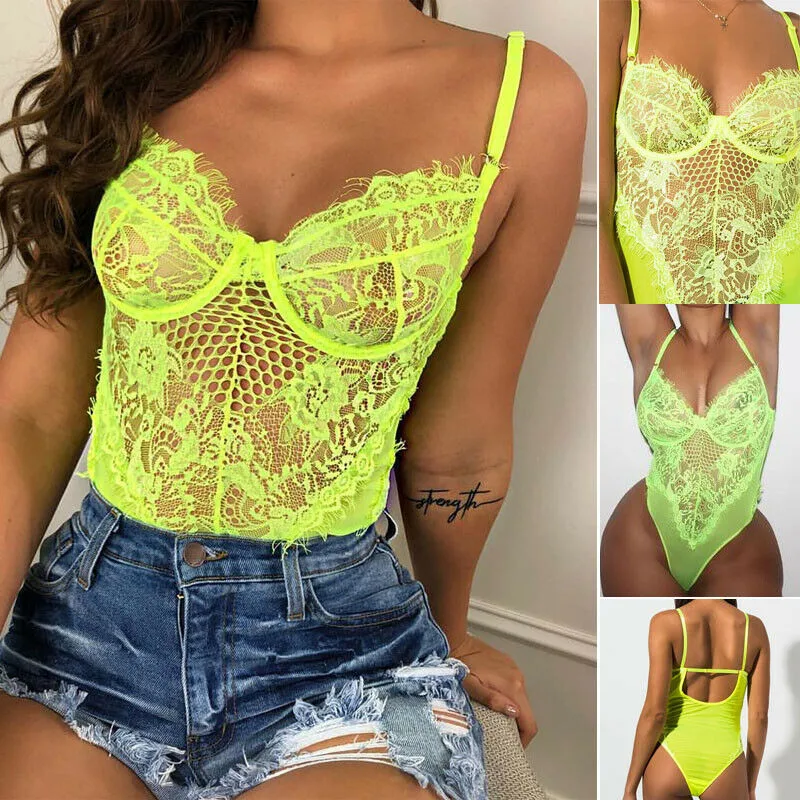 HIRIGIN Sexy Ladies Strappy Plunge V Neck Full Lace Cross Bodycon Bodysuit Women Tops Club Party Nightwear
HIRIGIN Sexy Ladies Strappy Plunge V Neck Full Lace Cross Bodycon Bodysuit Women Tops Club Party Nightwear