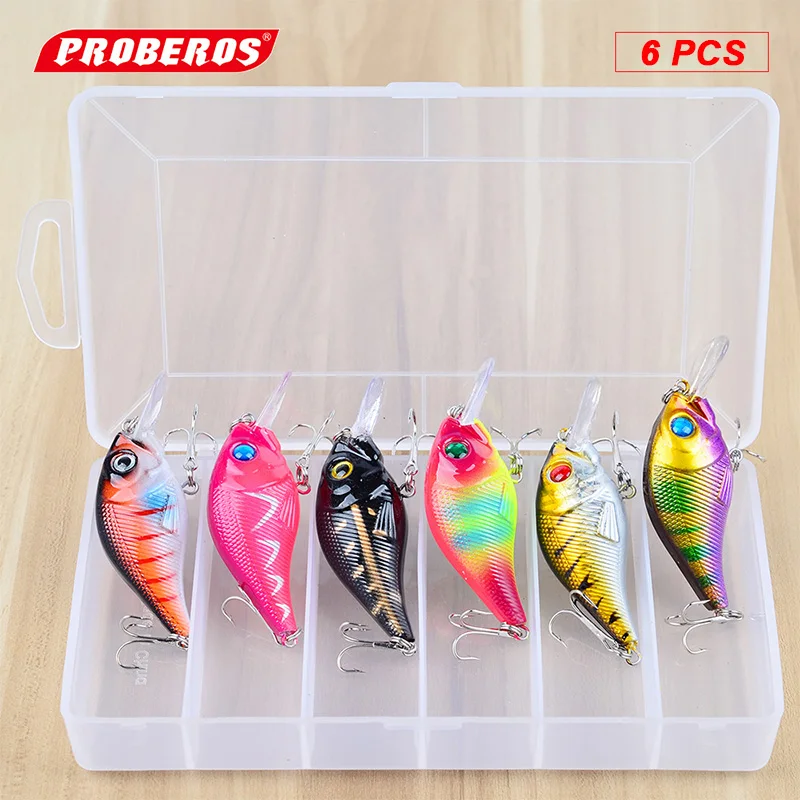 PROBEROS Two Treble Hooks Fishing Lure Tackle Vib Crank Hard Bait Artificial Lifelike Wobbler Trolling Bait Set Lures Box Pesca
PROBEROS Two Treble Hooks Fishing Lure Tackle Vib Crank Hard Bait Artificial Lifelike Wobbler Trolling Bait Set Lures Box Pesca