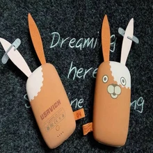 1pc 10800mAh USB mobile phone Power Bank Battery source rabbit design portable battery Charger phone accessories H4