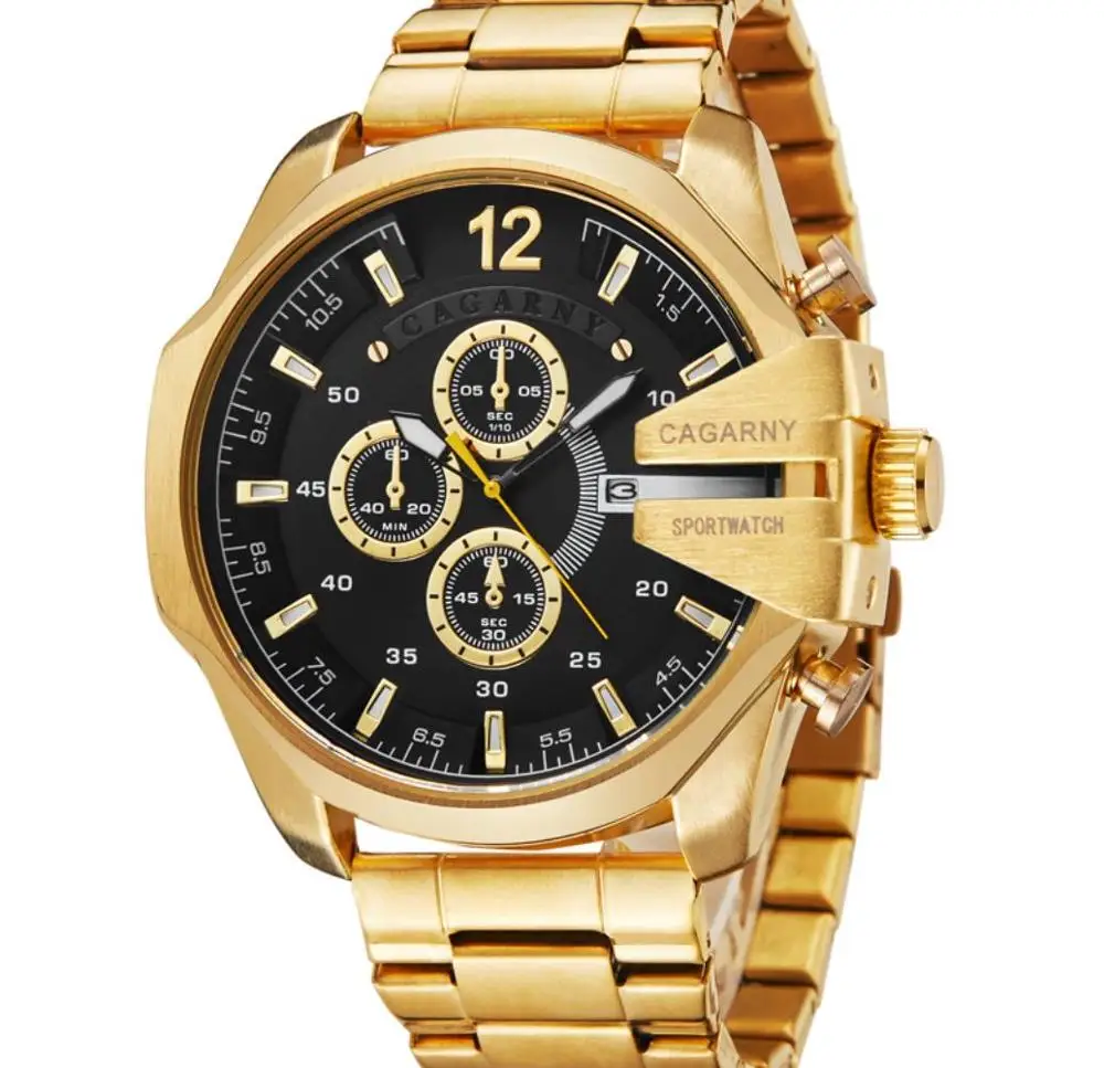 2019 CAGARNY fashion trend big dial luxury men's quartz watch luxury sports gold stainless steel strap quality Relogio Masculino
2019 CAGARNY fashion trend big dial luxury men's quartz watch luxury sports gold stainless steel strap quality Relogio Masculino