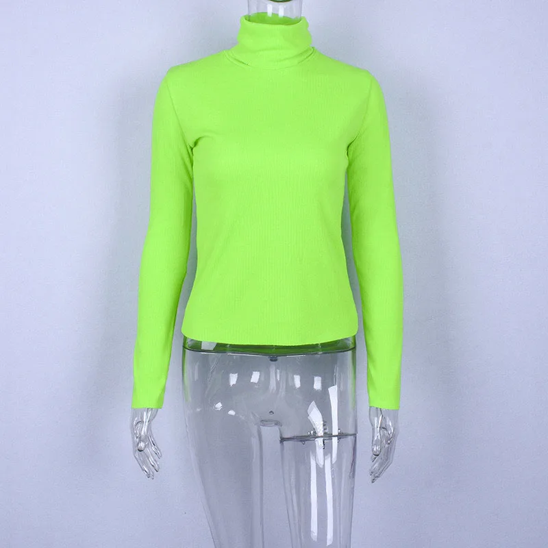 ribber turtleneck long sleeve t shirt women21