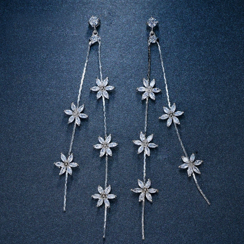 Flower Long Drop Dangle Earrings for Women Gold Color Tassel Earrings 2018 Zircon AAA Drop Earring with Crystal Party Wedding
Flower Long Drop Dangle Earrings for Women Gold Color Tassel Earrings 2018 Zircon AAA Drop Earring with Crystal Party Wedding
