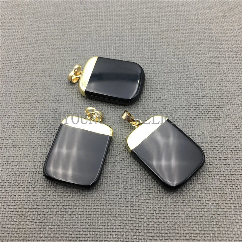MY0049 Rectangular Agates Pendant with Gold Electroplated Cap and Bail,Square Black Crystal Pendant
MY0049 Rectangular Agates Pendant with Gold Electroplated Cap and Bail,Square Black Crystal Pendant