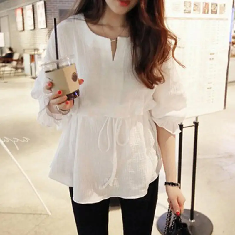 2019 New Yfashion Women Sweet Style Round Neck Loose Cotton Slim Waist Casual Shirt
2019 New Yfashion Women Sweet Style Round Neck Loose Cotton Slim Waist Casual Shirt