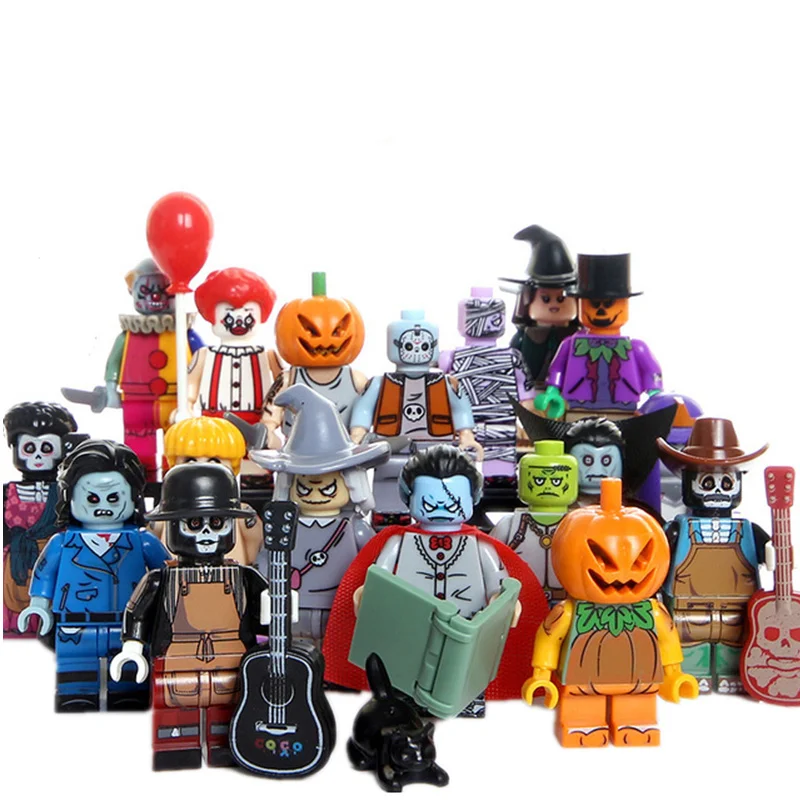 Horror Juguetes Friends Halloween Pumpkin man Witch Zombie Vampire Witch Ghost Building Blocks Day of the Dead Toy Friends Gift
Horror Juguetes Friends Halloween Pumpkin man Witch Zombie Vampire Witch Ghost Building Blocks Day of the Dead Toy Friends Gift