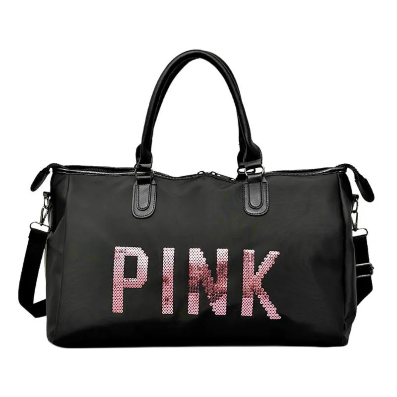 HOT Ladies Black Travel Bag Pink Sequins Shoulder Bag Women Handbag Ladies Weekend Sport Portable Duffel Bag Waterproof Bolsos
HOT Ladies Black Travel Bag Pink Sequins Shoulder Bag Women Handbag Ladies Weekend Sport Portable Duffel Bag Waterproof Bolsos