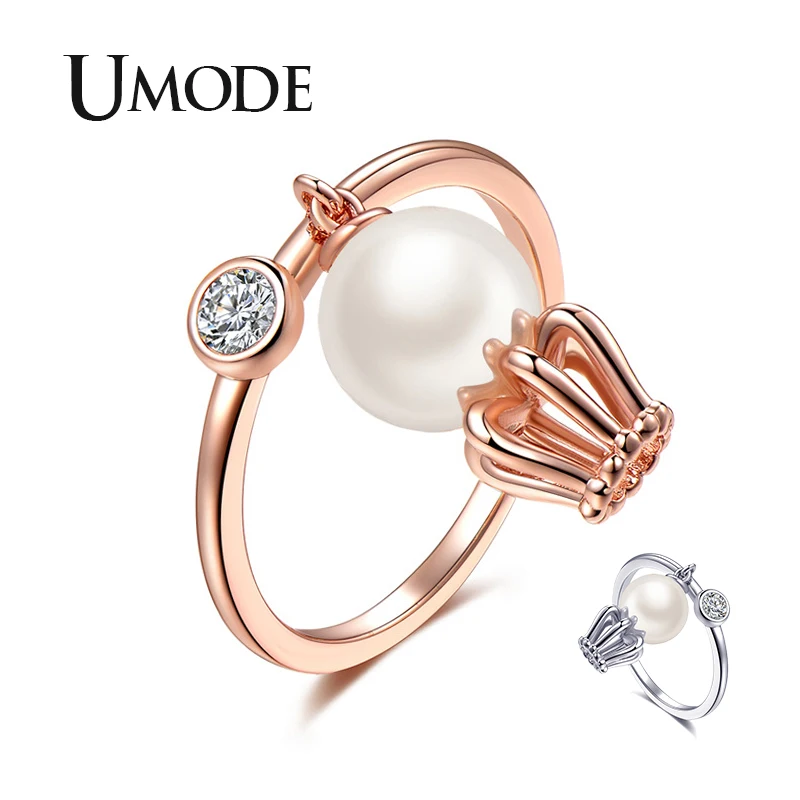UMODE Rose Gold Crown Pearl Cubic Zirconia Finger Rings for Women Wedding Engagement Ring Girls Femme Jewelry Accessories UR0505
UMODE Rose Gold Crown Pearl Cubic Zirconia Finger Rings for Women Wedding Engagement Ring Girls Femme Jewelry Accessories UR0505
