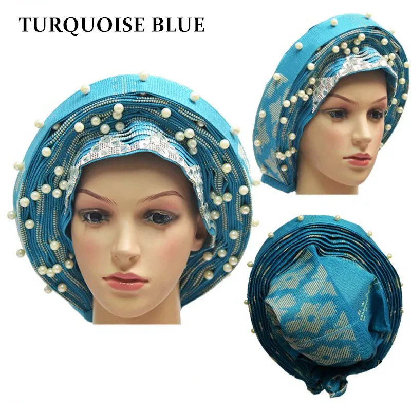 Auto gele nigerian headtie African aso oke headtie with beads 1pc/set Used for party Free shipping TURQUOISE BLUE AS-1421
Auto gele nigerian headtie African aso oke headtie with beads 1pc/set Used for party Free shipping TURQUOISE BLUE AS-1421