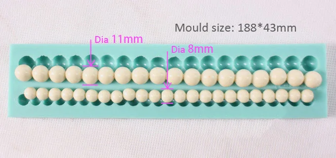DIY Silicone String Of Pearl Fondant Sugar Paste Bead Mold Clay Mould Decorating Tools Kitchen Accessories FM921
DIY Silicone String Of Pearl Fondant Sugar Paste Bead Mold Clay Mould Decorating Tools Kitchen Accessories FM921