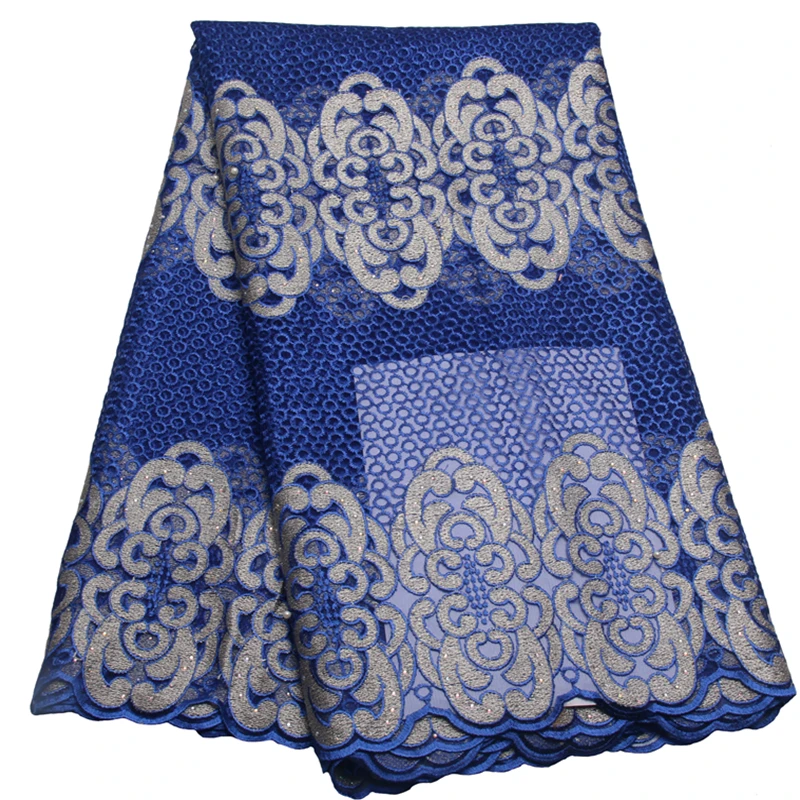 Blue Cotton Nigeria Lace Fabric African Swiss Voile In Switzerland High Quality French Party Dress GD376B-2 | Дом и сад