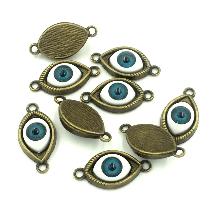 10Pcs Retro Bronze Tone Evil Eye Charm Connectors DIY Jewelry Making Finding 30x15mm
10Pcs Retro Bronze Tone Evil Eye Charm Connectors DIY Jewelry Making Finding 30x15mm