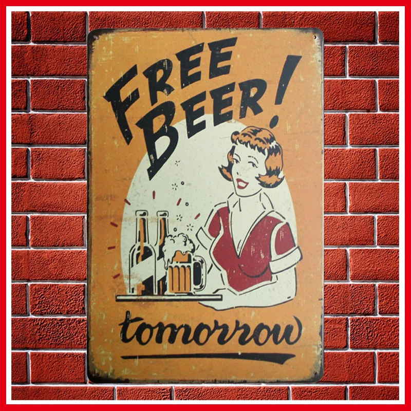 Hot Free Beer Tomorrow Vintage Metal Tin Sign Retro Plaque Poster Bar Pub Club Wall Home Decor Wall Stickers Poster Art
Hot Free Beer Tomorrow Vintage Metal Tin Sign Retro Plaque Poster Bar Pub Club Wall Home Decor Wall Stickers Poster Art