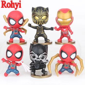 Rohyi 6pcs/lot Avengers Infinity War Iron Man Spiderman Black Panther Killmonger Q Version PVC Figures Dolls Car Decoration Toys
Rohyi 6pcs/lot Avengers Infinity War Iron Man Spiderman Black Panther Killmonger Q Version PVC Figures Dolls Car Decoration Toys