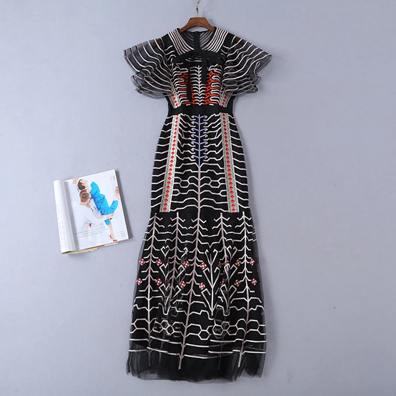HIGH QUALITY New Fashion 2019 Women's Butterfly Sleeve Stunning Embroidery Gauze Long Dress
HIGH QUALITY New Fashion 2019 Women's Butterfly Sleeve Stunning Embroidery Gauze Long Dress