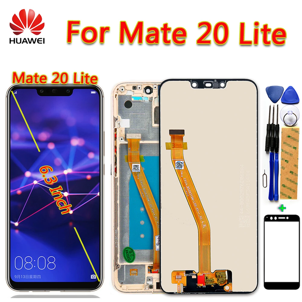 Huawei Mate 20 lite 6.3 inch LCD Display Touch Screen Digitizer Assembly 1080*2340 Frame with Free Glass film And Tools
Huawei Mate 20 lite 6.3 inch LCD Display Touch Screen Digitizer Assembly 1080*2340 Frame with Free Glass film And Tools