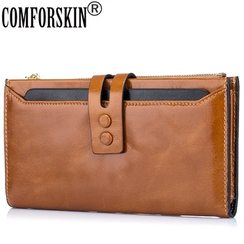 COMFORSKIN European and American Style Luxurious 100% Oil Wax Genuine Leather Women's Clutch Wallet Large Capacity Card Wallets 
COMFORSKIN European and American Style Luxurious 100% Oil Wax Genuine Leather Women's Clutch Wallet Large Capacity Card Wallets