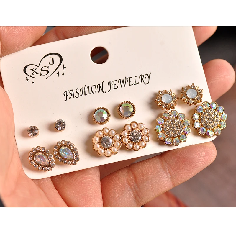 New fashion women's jewelry wholesale girls birthday party pearl ear studs beautiful mix-and-match 6 pairs /set earrings gift
New fashion women's jewelry wholesale girls birthday party pearl ear studs beautiful mix-and-match 6 pairs /set earrings gift