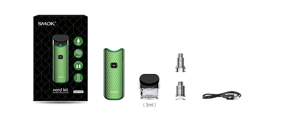 In Stock!! Smok Nord Pod Vape Kit with 1100mAh Battery 3ML Cartridge Mesh Coil Electronic Cigarette Vape Pod Kit Vs SMOK Novo