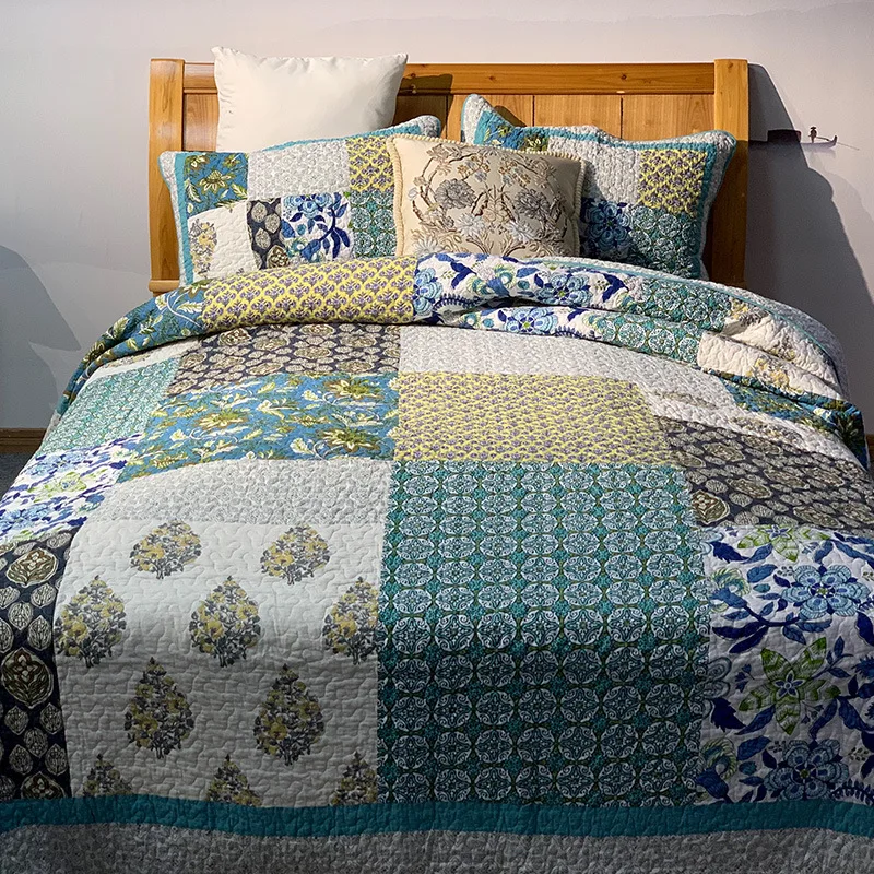 CHAUSUB Cotton Bedspread Quilt Set 3pcs Vintage Handmade Patchwork Coverlet Pillowcase King Queen Size Summer Quilted Quilts
CHAUSUB Cotton Bedspread Quilt Set 3pcs Vintage Handmade Patchwork Coverlet Pillowcase King Queen Size Summer Quilted Quilts