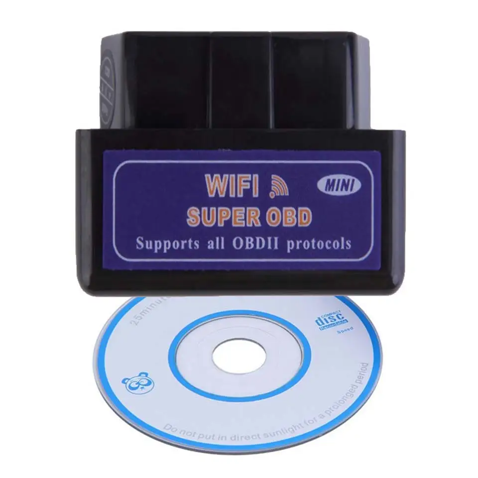 Mini ELM327 Wifi Auto Scanner OBD2 OBDII Code Reader Elm327 V1.5 Elm 327 OBD 2 Car Diagnostic Tool For IPhone/Android/PC Black
Mini ELM327 Wifi Auto Scanner OBD2 OBDII Code Reader Elm327 V1.5 Elm 327 OBD 2 Car Diagnostic Tool For IPhone/Android/PC Black