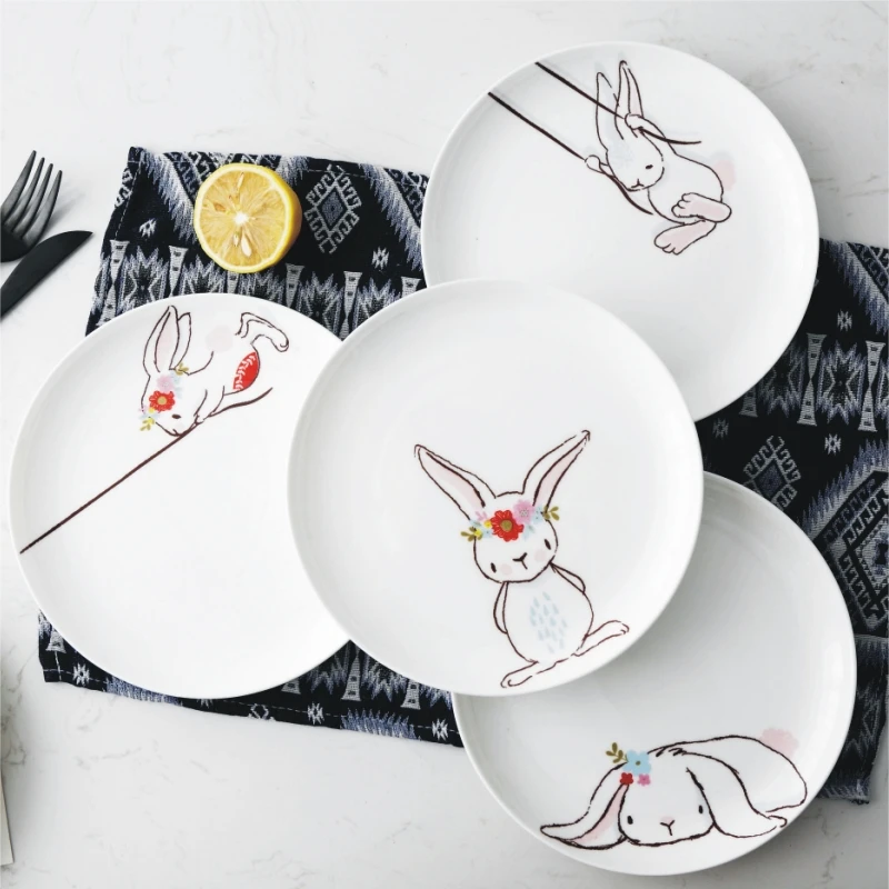 1PC 8 inch Ceramic Dinner Plate Rabbit Animal Dinner Dishes Pasta Steak Dessert Plates Fine Bone China Kitchenware
1PC 8 inch Ceramic Dinner Plate Rabbit Animal Dinner Dishes Pasta Steak Dessert Plates Fine Bone China Kitchenware