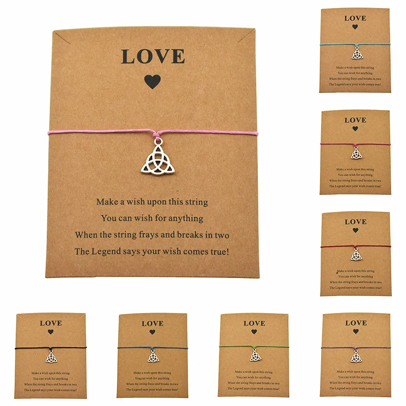 New Vintage Triangle Celtics Knot Triquetra Trinity Charm Bracelets Make a Wish Jewelry Love Cards for Women Best Friends Gifts
New Vintage Triangle Celtics Knot Triquetra Trinity Charm Bracelets Make a Wish Jewelry Love Cards for Women Best Friends Gifts