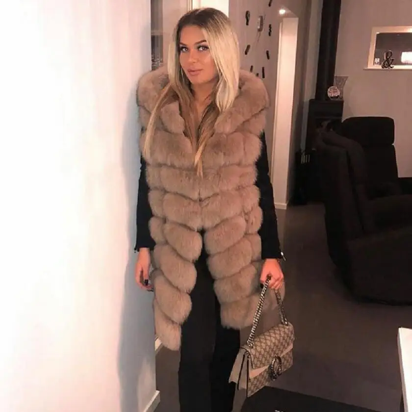 2018 New Real Fox fur Women Long Vest Hood Leather Fashion Luxury Thick Warm Coat Jacket Solid Color Fur Vests Women Coat Hooded
2018 New Real Fox fur Women Long Vest Hood Leather Fashion Luxury Thick Warm Coat Jacket Solid Color Fur Vests Women Coat Hooded