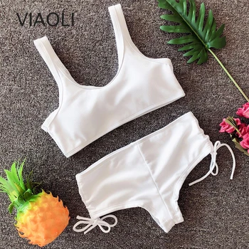 Bikini Women Swimwear Solid bandage Split Beachwear Female Summer Plain Swimsuit Sets Summer Beach Swimwear
Bikini Women Swimwear Solid bandage Split Beachwear Female Summer Plain Swimsuit Sets Summer Beach Swimwear
