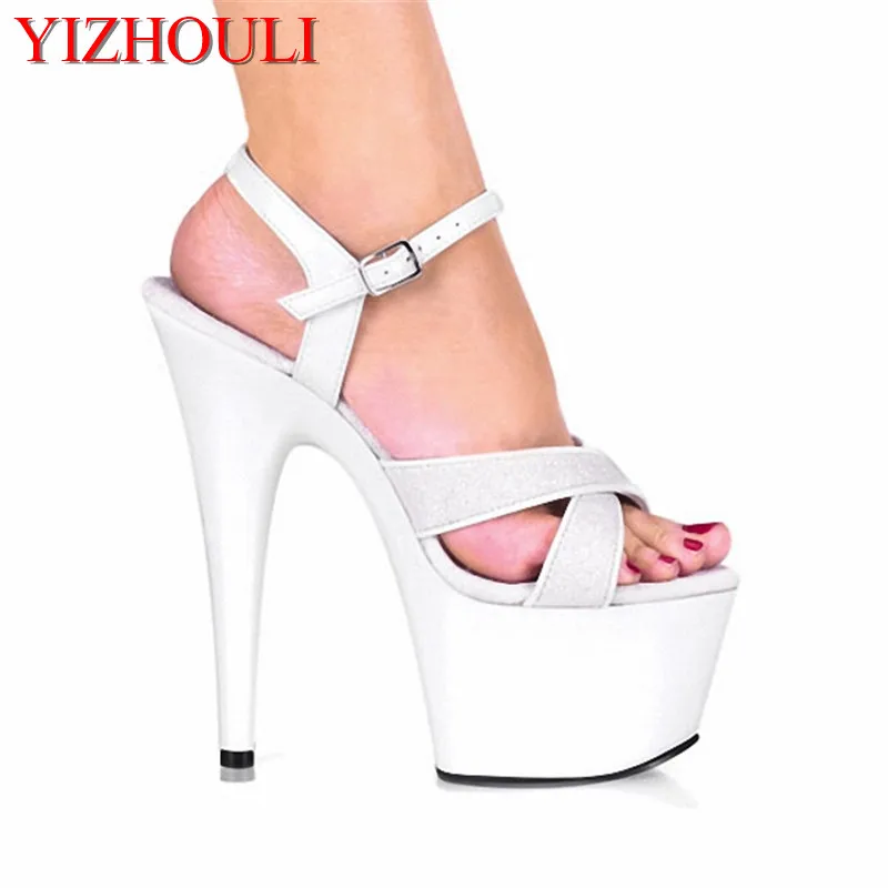 

Fashion women open toe 15cm stiletto pole dancing shoes, banquet stage using model runway sandals