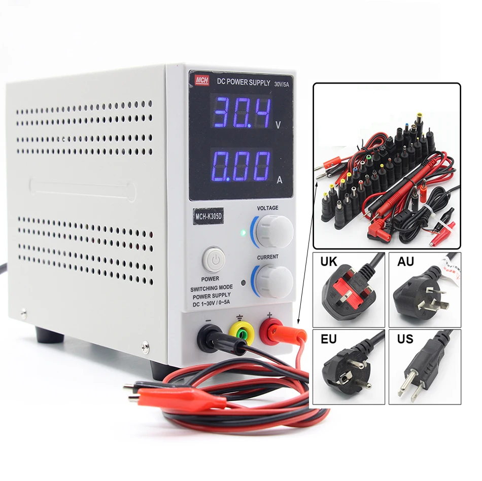 New Design MCH-K305D Mini Switching Regulated Adjustable DC Power Supply SMPS Single Channel 30V 5A Variable (110V US 220V EU)
New Design MCH-K305D Mini Switching Regulated Adjustable DC Power Supply SMPS Single Channel 30V 5A Variable (110V US 220V EU)
