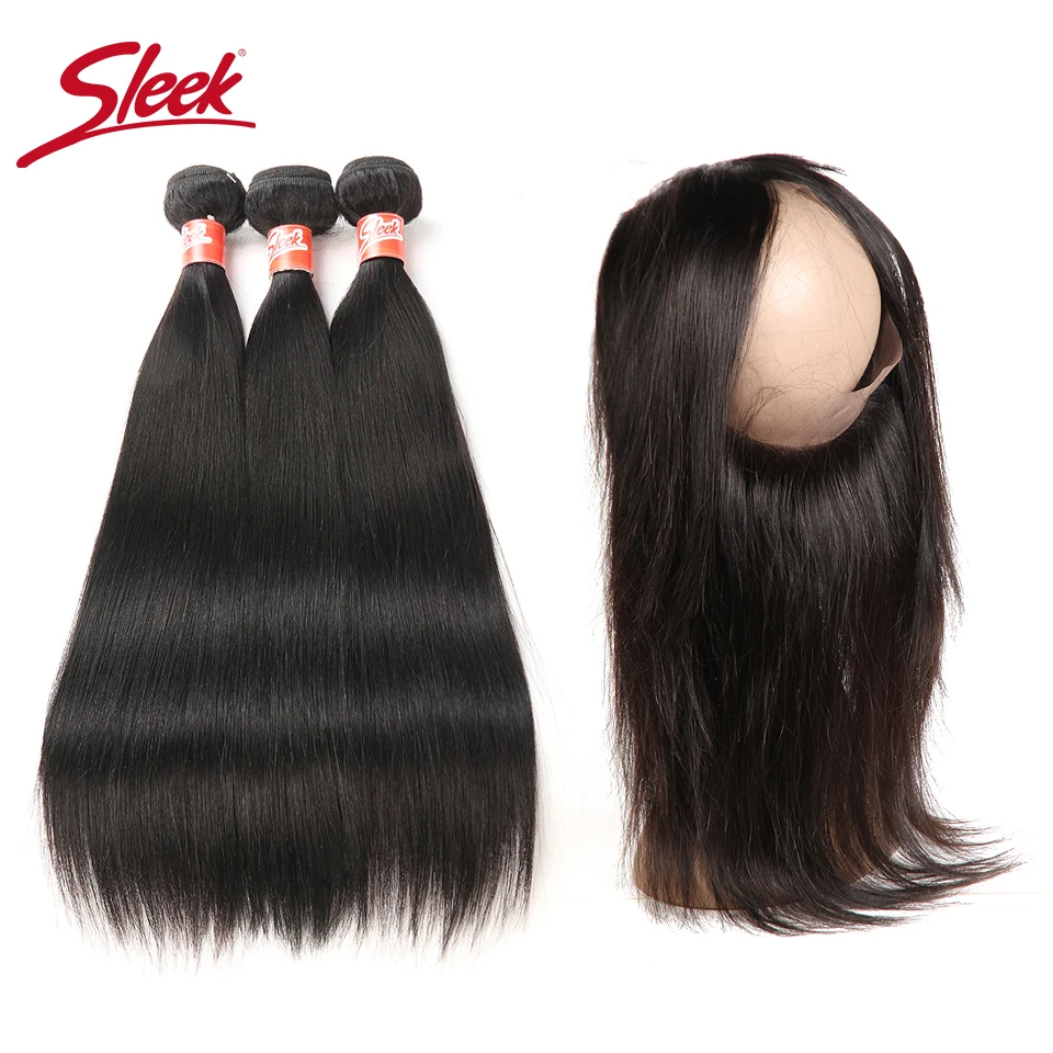 Sleek Straight Human Hair Bundles With 360 Lace Frontal Closure Peruvian Hair Weave Bundles With Closure Hair Extension Non- Rem
Sleek Straight Human Hair Bundles With 360 Lace Frontal Closure Peruvian Hair Weave Bundles With Closure Hair Extension Non- Rem
