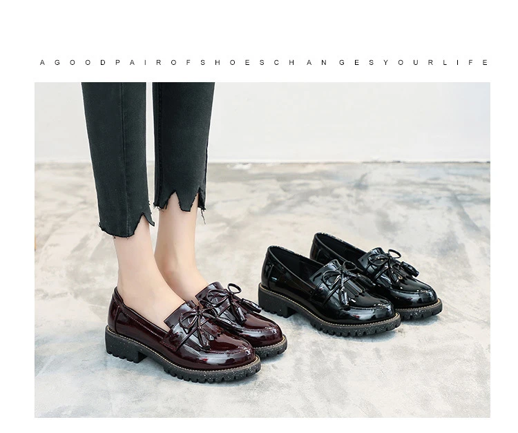 Slip On PU Women Loafers Fashion England Summer Women Flats Non-slip Retro Heels Casual Wedge Ladies Leather shoes New VT215 (7)