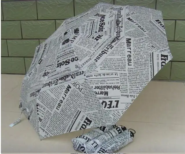 Vintage Newspaper Umbrella Rain Women Pencil Mini Kid's Umbrella Folding Resistant Parasol Rainy Woman Umbrella NL8471
Vintage Newspaper Umbrella Rain Women Pencil Mini Kid's Umbrella Folding Resistant Parasol Rainy Woman Umbrella NL8471
