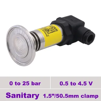 pressure 0 to 25 bar, range 2.5 mpa gauge, industrial tri clamp sanitary pressure sensor 0.5 4.5 V output, 1.5 in clamp fitting
pressure 0 to 25 bar, range 2.5 mpa gauge, industrial tri clamp sanitary pressure sensor 0.5 4.5 V output, 1.5 in clamp fitting