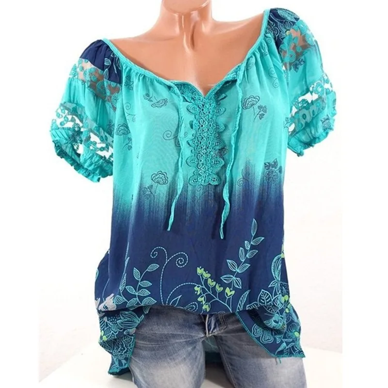 Print Blouse Shirt Women Tops Tee Shirts Lace Womens Tops And Blouses Harajuku V-Neck Summer Woman Clothes Casual Plus Size 5XL
Print Blouse Shirt Women Tops Tee Shirts Lace Womens Tops And Blouses Harajuku V-Neck Summer Woman Clothes Casual Plus Size 5XL