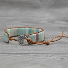 Dropship Bohemia Bracelet Amazonite Single Leather Wrap Bracelet Semi Precious Stone Beaded Cuff Bracelet Multilayer bracelet
Dropship Bohemia Bracelet Amazonite Single Leather Wrap Bracelet Semi Precious Stone Beaded Cuff Bracelet Multilayer bracelet