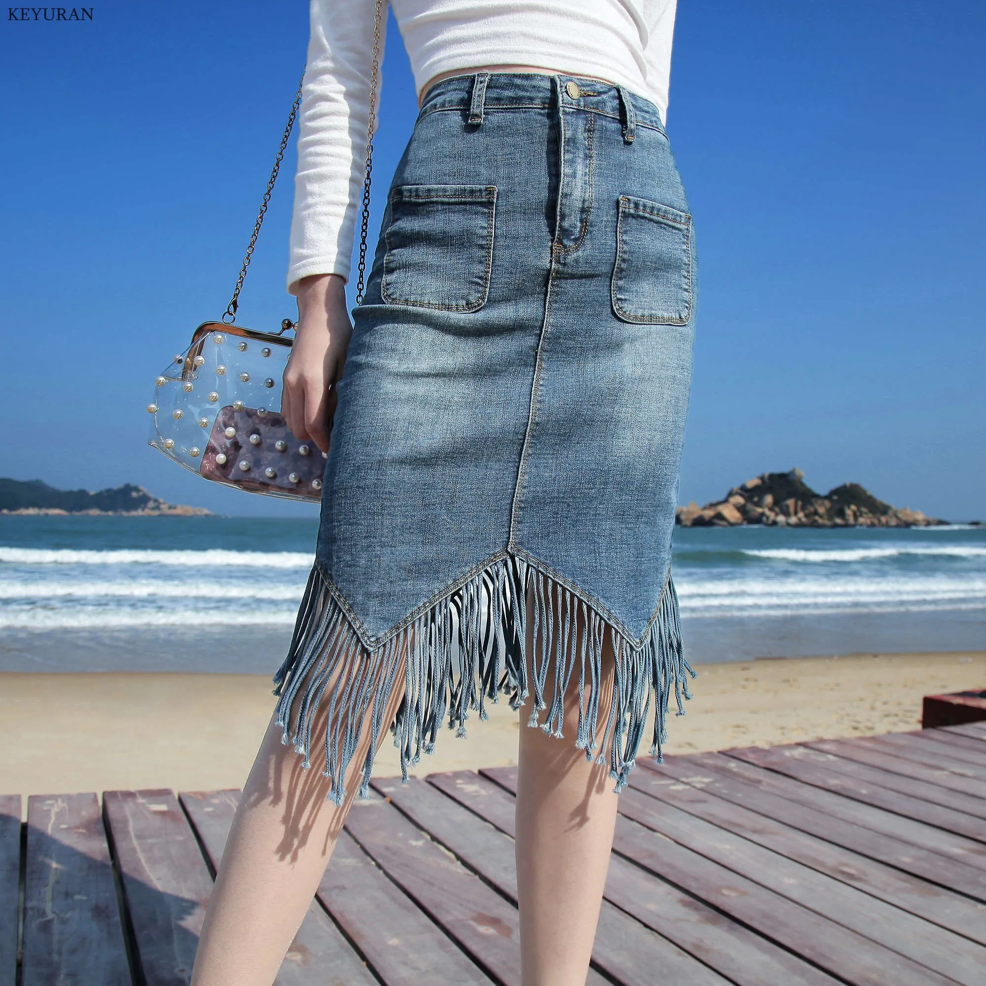 Women Sexy Tassel Pocket Denim Skirt 2019 Summer New Female Casual Streetwear High Waist Bodycon Jeans Skirts L3610
Women Sexy Tassel Pocket Denim Skirt 2019 Summer New Female Casual Streetwear High Waist Bodycon Jeans Skirts L3610