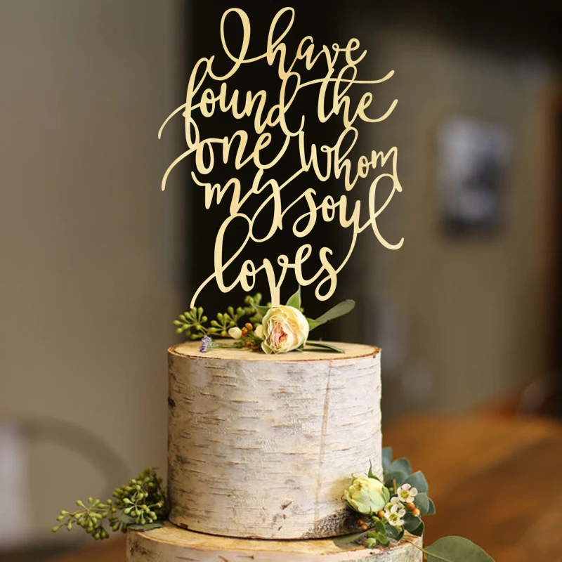 I have found the one whom my soul loves Wedding Cake Topper 5" inches wide, Bible Verse, Unique Wedding Cake Decoration Toppers
I have found the one whom my soul loves Wedding Cake Topper 5" inches wide, Bible Verse, Unique Wedding Cake Decoration Toppers